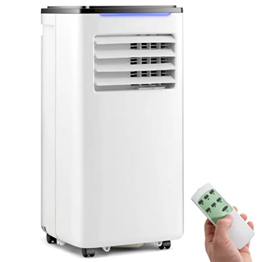 Condizionatore d'Aria Portatile 8000 BTU 3 in 1 con Telecomando, Deumidificatore e Kit per Finestra Incluso, Climatizzatore Verticale per Casa