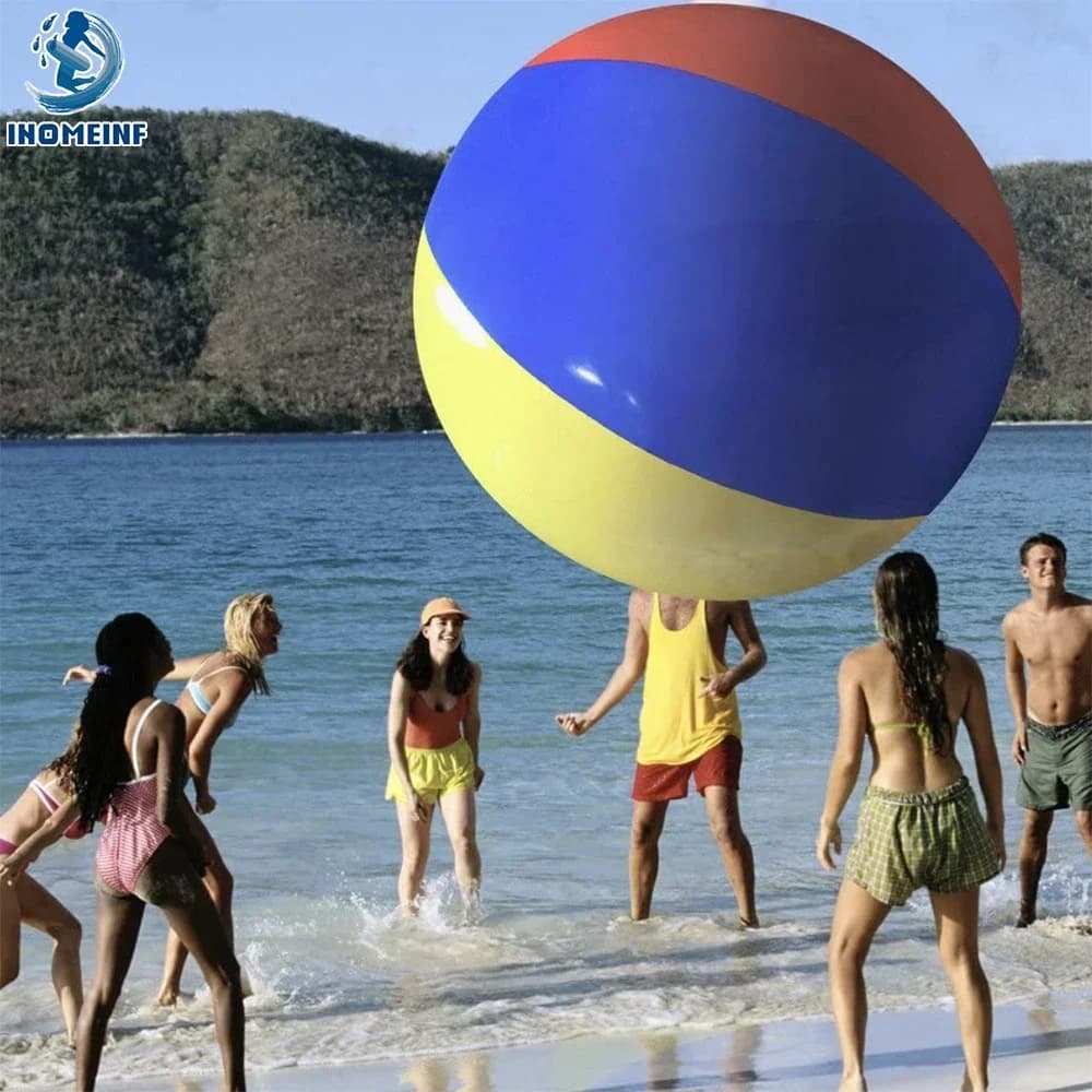 Palla da spiaggia gonfiabile gigante colorata Palla da spiaggia gonfiabile Piscina Palline giocattolo gonfie Vacanze estive Divertimento all'aria aperta Giocattoli caldi