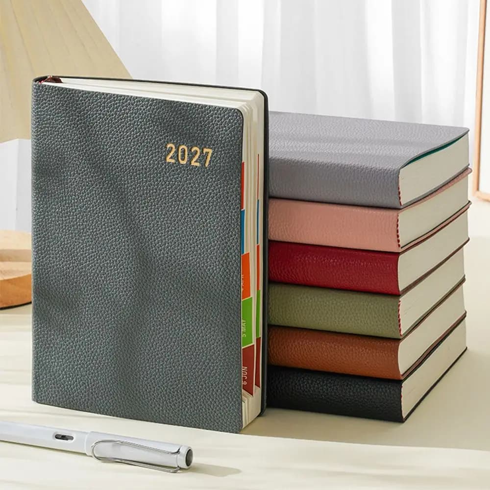 Agenda Multifunzionale A5 2027 in Inglese, Manuale di Efficienza, Quaderno con Calendario, Lista delle Cose da Fare, Blocco Note per Scuola e Ufficio