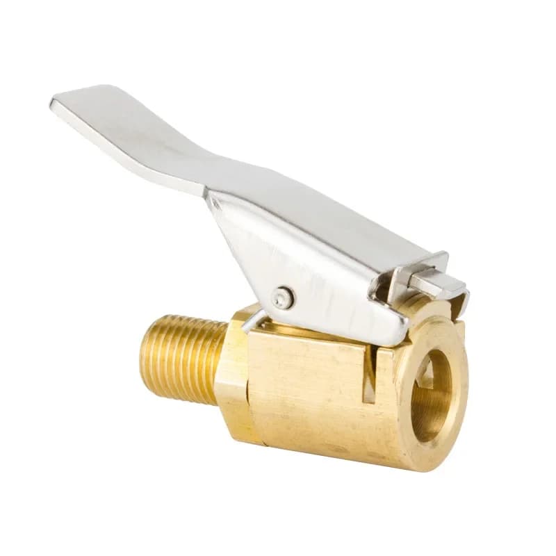 Pompa gonfiabile portatile per pneumatici per auto-valvola di gonfiaggio Air Chuck con adattatore a clip, connettore della valvola della ruota del pneumatico in ottone da 8 mm