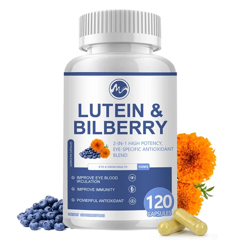 Minch lutein capsules with blueberry and vitamin C for eye vision, cardiovascular health, stress, vitamin dietary supplement