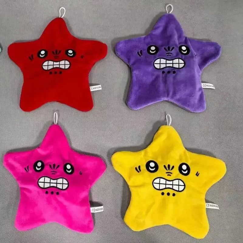 Angry Moving Jumping Star Peluche Zaino Bambola Espressione Stella Peluche Morbido Kawaii Bambini Divertimento Trucco Giocattolo Regalo