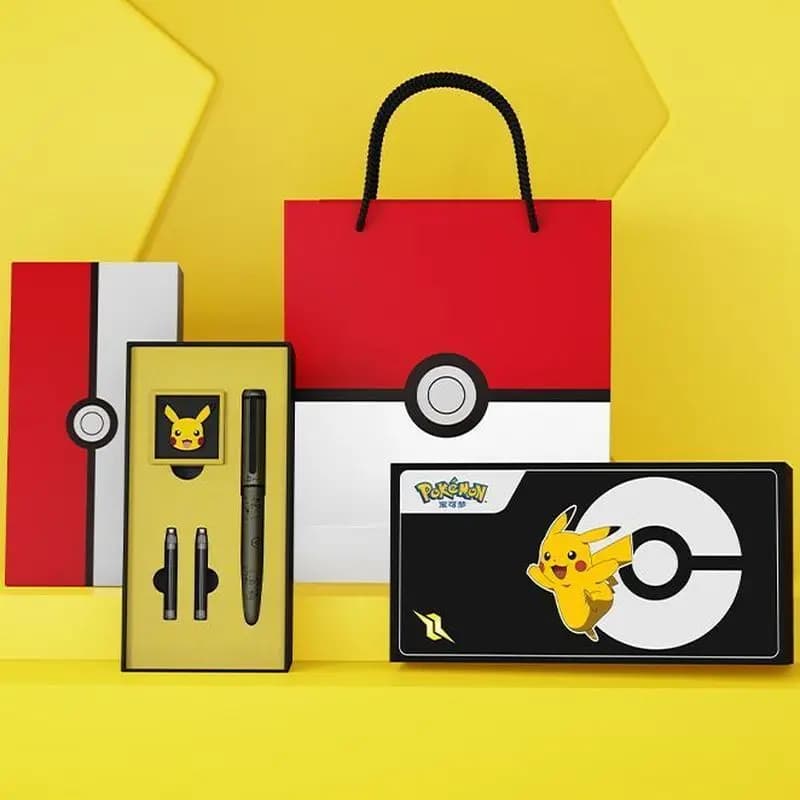 2026 In Stock Pokemon Classic Fountain Pen Gift Box Set Educational Ink Pen Kids Stationery Holiday Festival Gift For Fans
