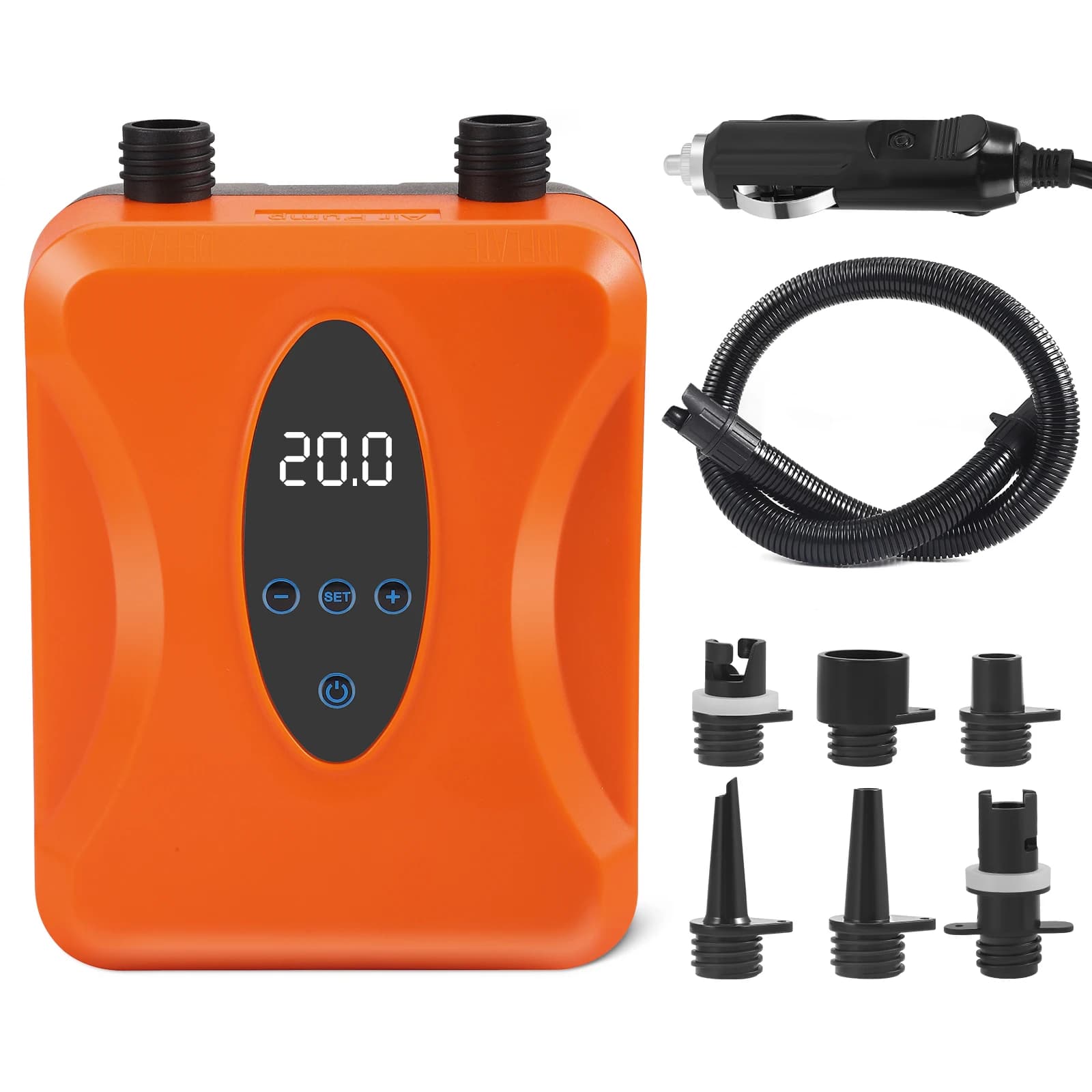 Pompa ad aria elettrica, pompa elettrica per paddle board da 20 psi Pompa elettrica intelligente da 12 V con spegnimento automatico per sup, kayak e tende gonfiabili