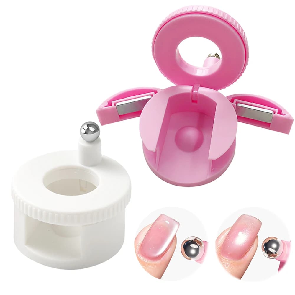 1pcs Upgraded 3-in-1 Strong 360° Rotating Glass Bead Magnetic Side-Light Nail Magnet for Beginner-Friendly DIY Nail Designs
