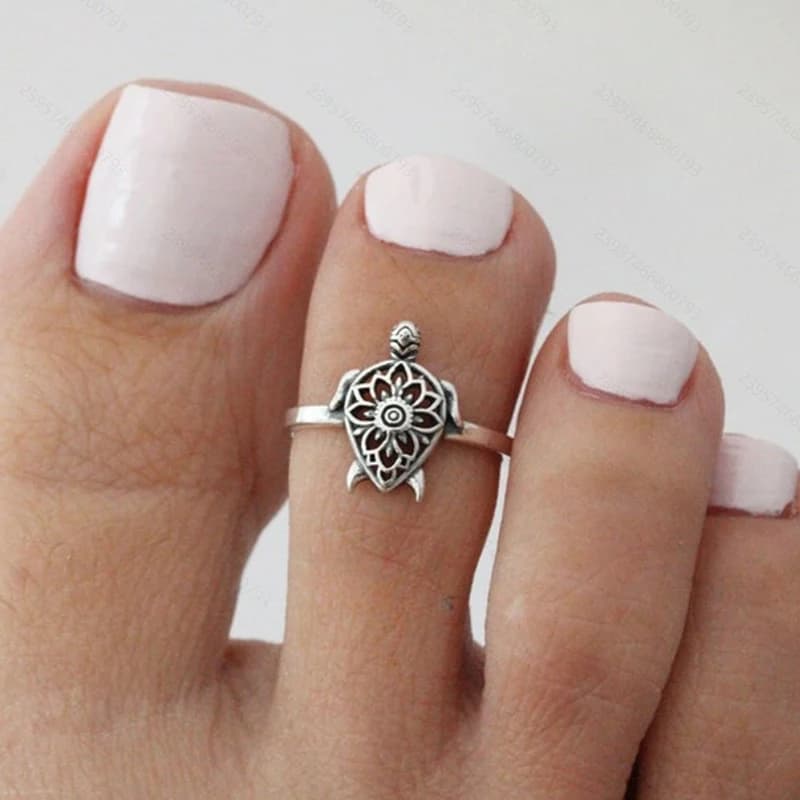 New【1PC Sea Turtles Adjustable Open Foot Rings For Women Boho Beach Fashion Toe Wear Jewelry Accessories】