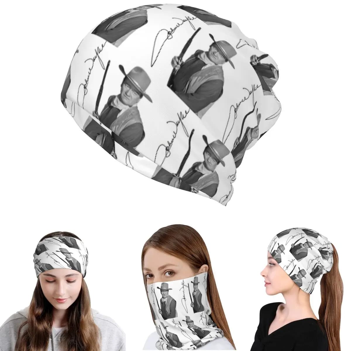 John Wayne Signature The Duke Bandana Neck Gaiter Magic Scarf Fascia per la testa multifunzione, berretto per uomo, donna, adulto, invernale