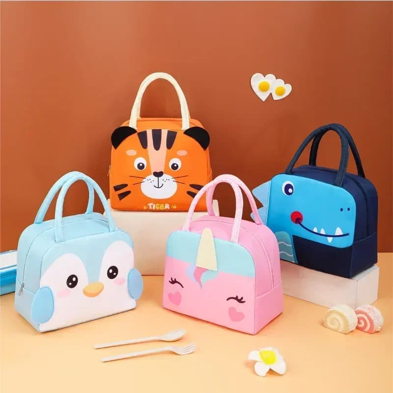 Cute Kids Lunch Bag isolamento Lunch Box ragazzi ragazze School Thermal Insulated Lunch Box 3D botton Pattern Bento Bag