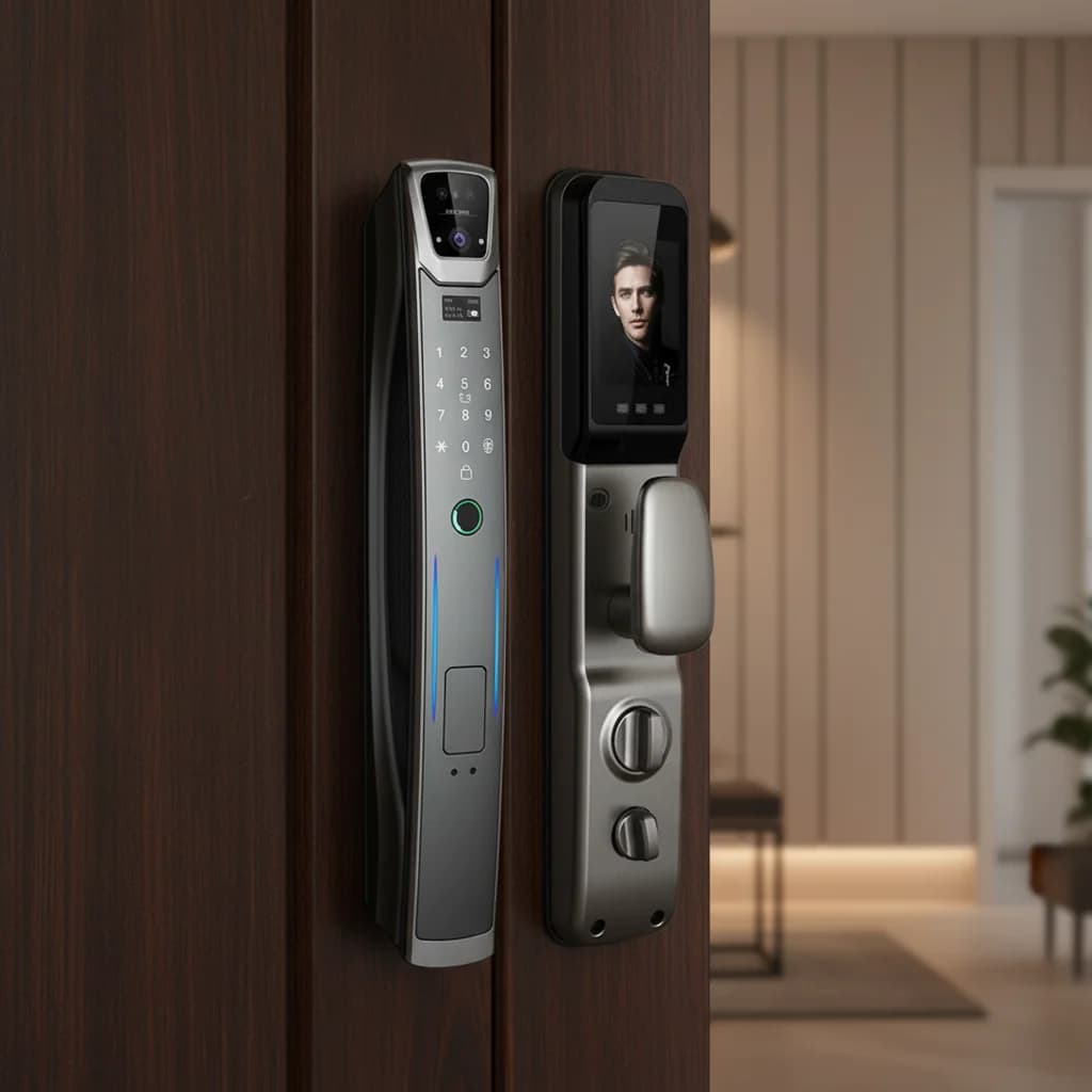 Tuya WiFi Face Recognition Door Lock with Video Doorbell 100% Automatic 6068 Fingerprint NFC IC Smartlife App Smart Home Decor
