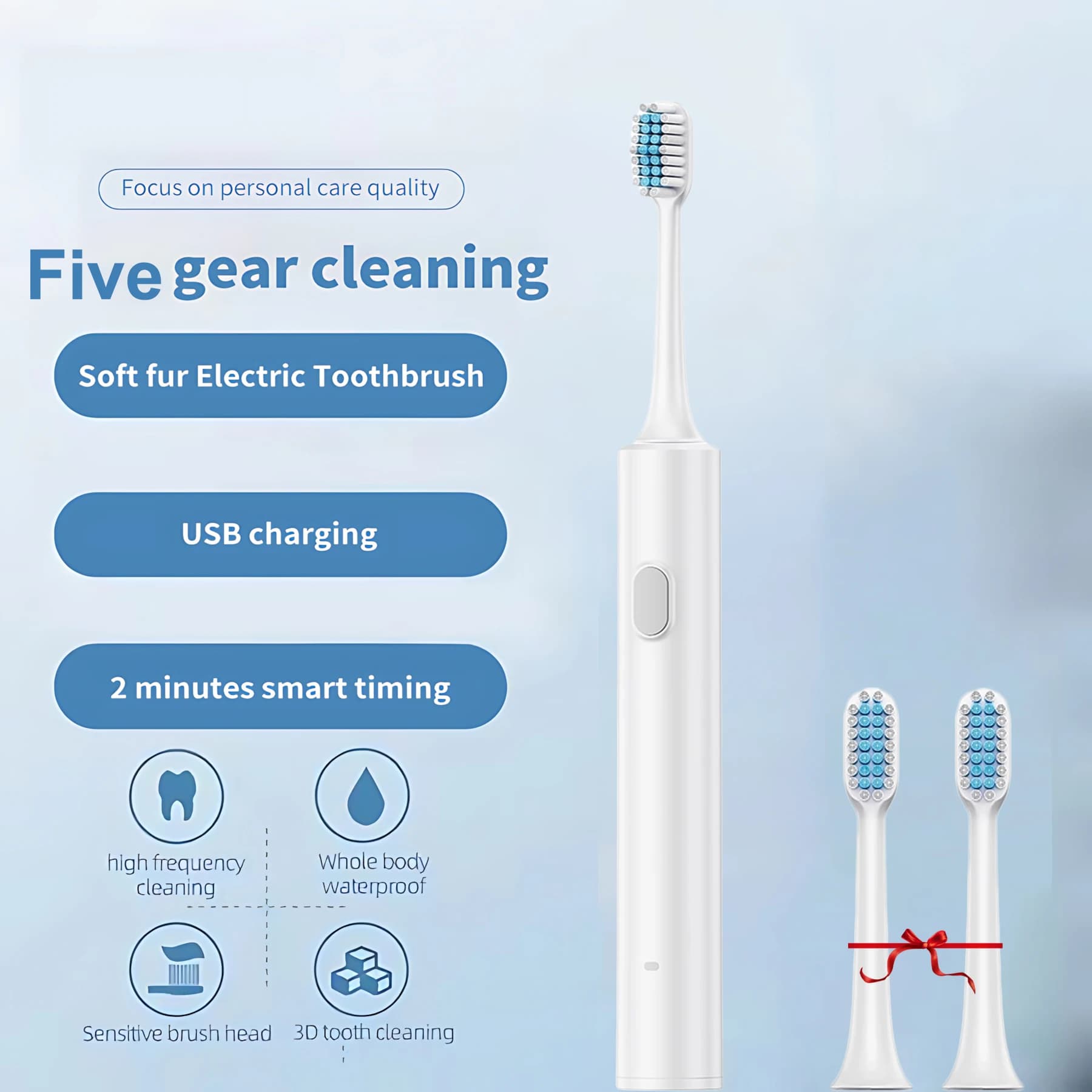 New Sonic Electric Toothbrush Updated IPX7 Waterproof, Intelligent Sonic Toothbrush, Ultrasonic Toothbrush