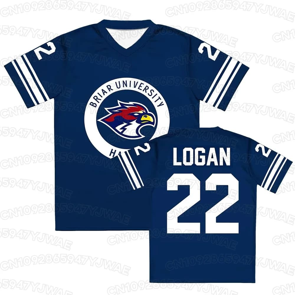 Nuova Maglia del Film Off Campus Briar University, T-shirt con Scollo a V e Maniche Corte, Modelli Graham 44, LOGAN 22, DI LAURENTIS 66, Tucker 46