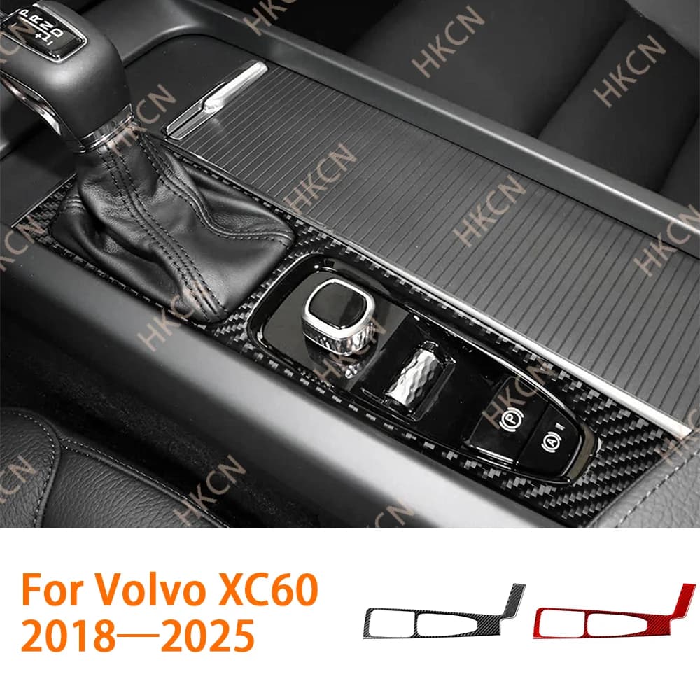 Per Volvo XC60 2020-2025 Accessori per auto in fibra di carbonio Adesivo Console centrale Ingranaggi Pannello cambio Rivestimento Modanature interne