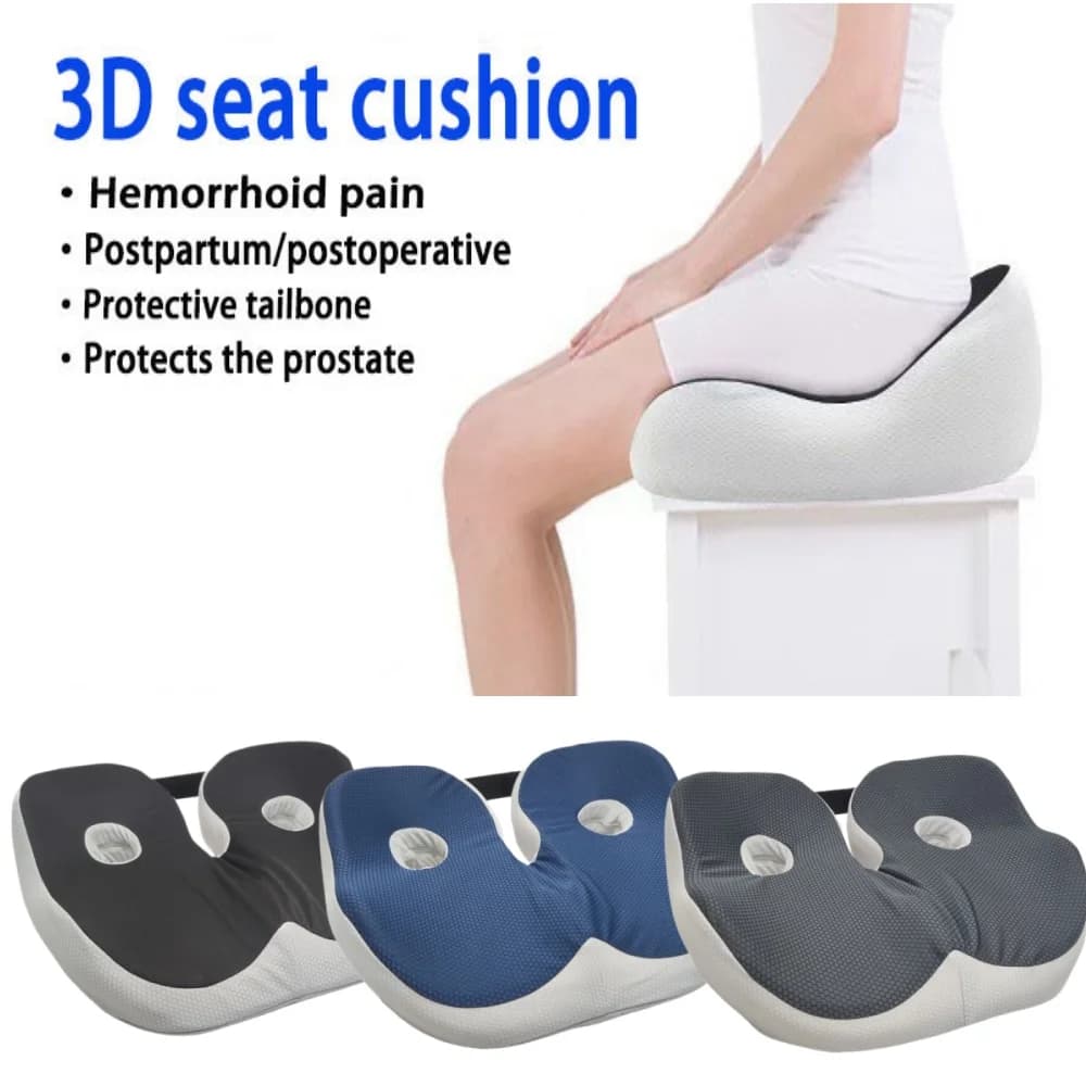 Cuscino Portatile per Sedia da Ufficio e Auto, Allevia il Dolore, Cuscino Ergonomico Anti-Dolore ai Glutei, Decompressione, Cuscinetto per Emorroidi