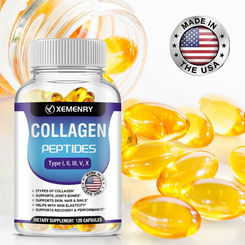 Collagen peptide capsules - Supports joint health, hair, skin, boosts energy, strengthens the immune system, antioxidant