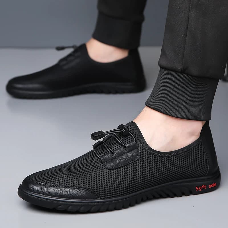 Men's Breathable Mesh Casual Shoes Comfortable Soft Sole Loafers Non-slip Slip-on Walking Shoes for Summer