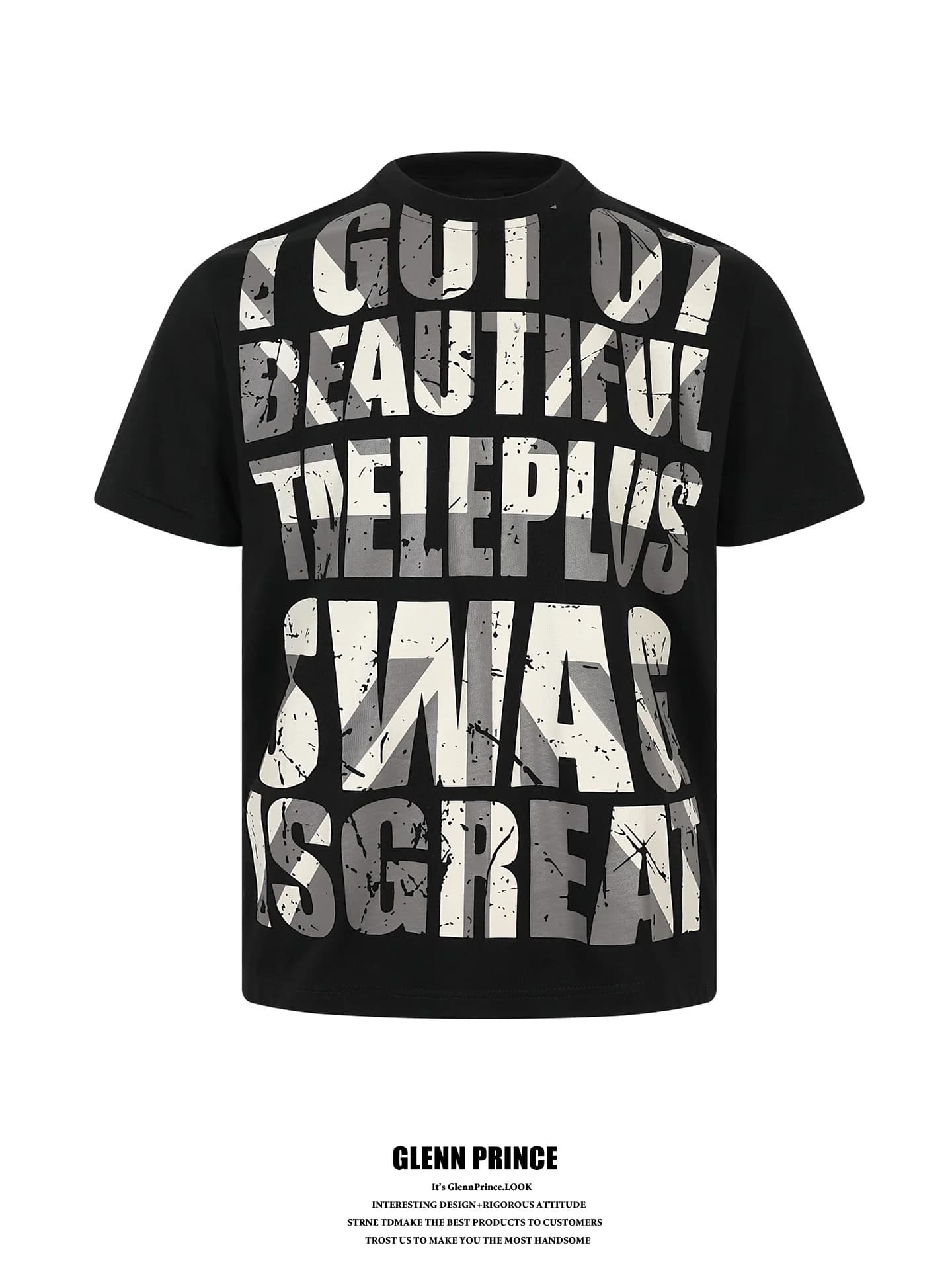 Loose Fit Cotton T-Shirt Men's Short Sleeve Printed Graphic Tee Street Style Summer Fashion Brand Breathable Comfortable Tee