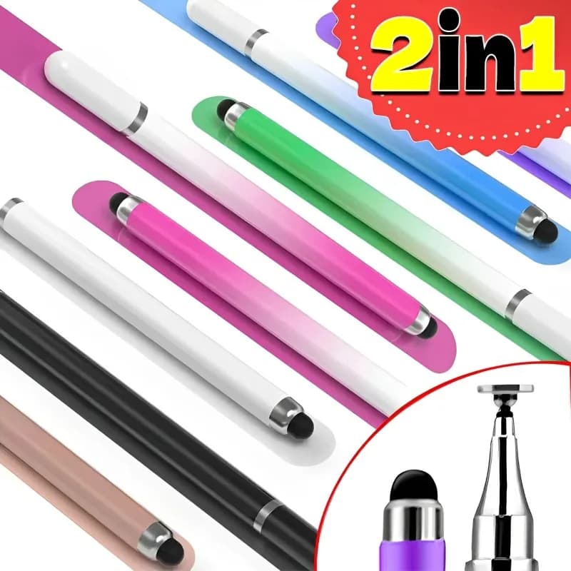 Penna stilo universale 2IN1 per tablet da disegno, penna touch capacitiva per schermo ad alta sensibilità per iPhone Samsung Xiaomi Mi Ipad