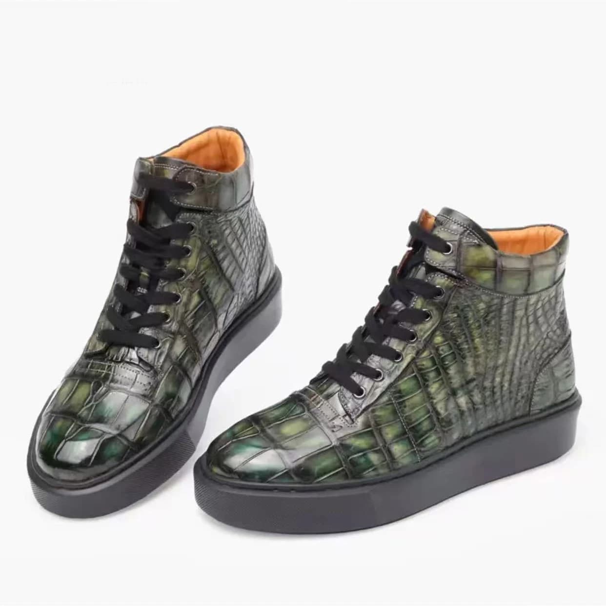 Scarpe da uomo Yinshang nuove, modello coccodrillo, stivali sportivi da uomo con suola in gomma, alla moda.