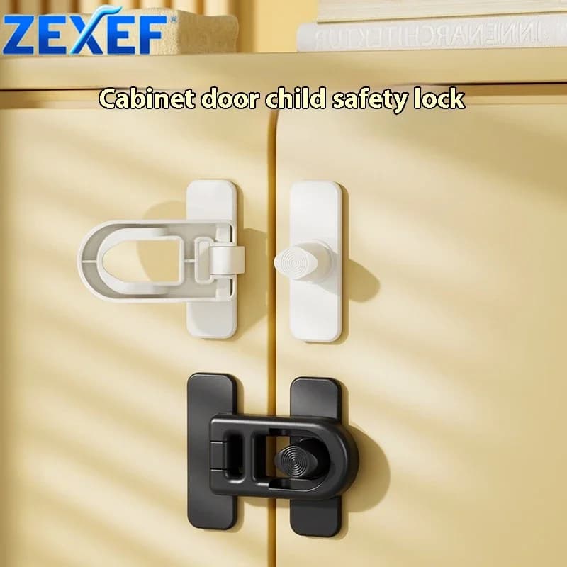 ZEXEF Nuova serratura per cassetto di sicurezza per bambini in plastica senza trapano Armadi in vetro Chiusura per porta di sicurezza Frigorifero utile per bambini multifunzione