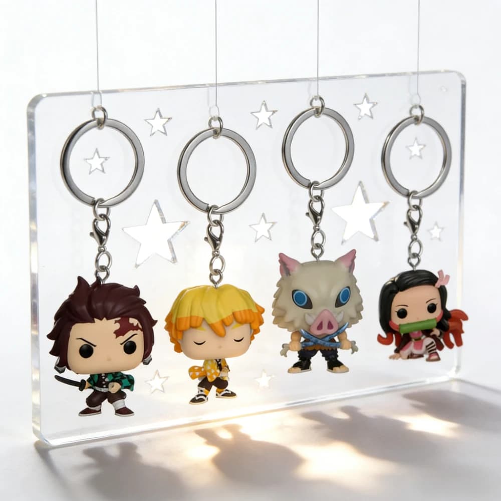Nuovo portachiavi tascabile Nezuko Tanjirou Zenitsu Inosuke portachiavi carino action figure in vinile giocattoli regalo di Natale