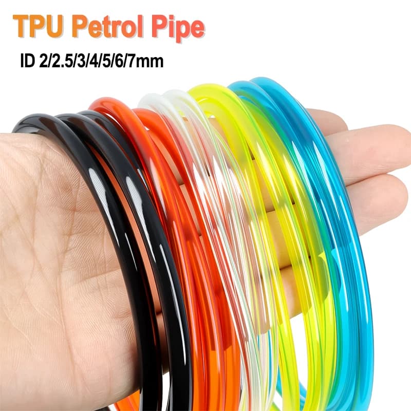 3-10m TPU Fuel Tube Oil Resistant Pipe ID 2mm 3mm 4mm 5mm 6mm 7mm Corrosion-resistant Garden Tools Motorcycle Fuel Filter Hose