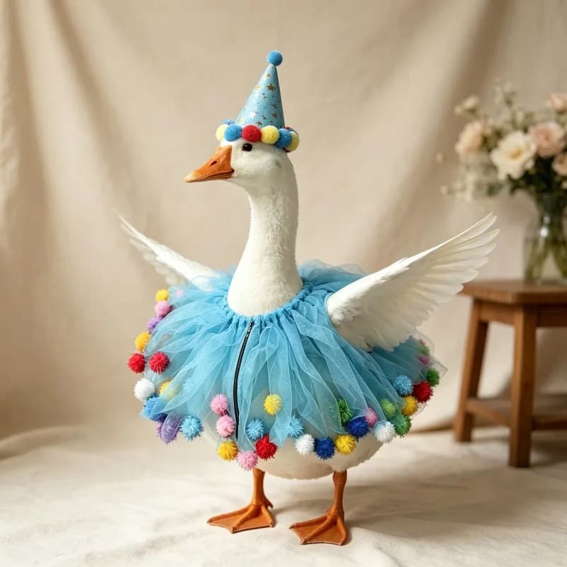 Party Porch Goose Costume Set Goose Birthday Hat Neck Scarf Decor Outfit Lawn Statue Dress Up Accessories （without Goose）
