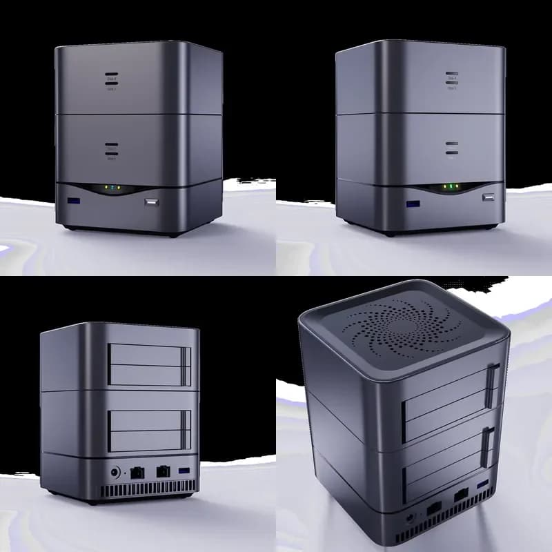 【CHIMU HOME】 Jasper Lake N4500 CPU 4-Bay 2.5 Inch SSD NAS Server with 8GB or 16GB RAM Multi-Interface Cloud Storage