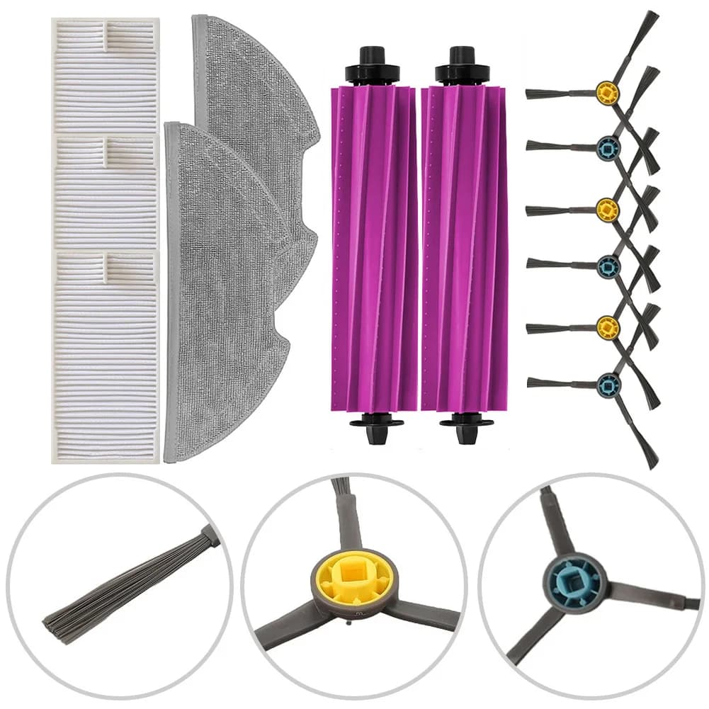 Parti di Ricambio per Aspirapolvere Eureka E20 Plus: 2 Spazzole Principali, 3 Filtri, 2 Panni per Mop, 6 Spazzole Laterali, Accessori per Pulizia Domestica