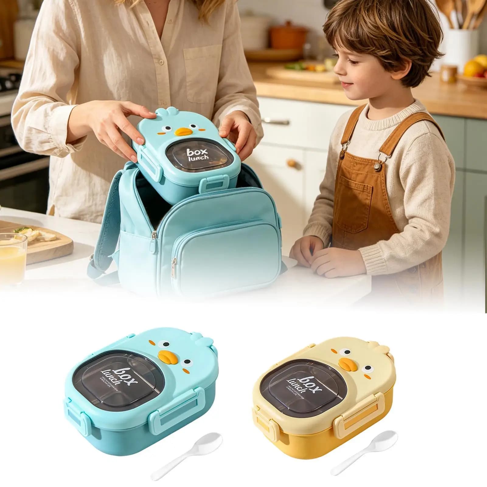 Insulated Lunch Box For Kids Duck Shape Stainless Steel Camping Meal Container For Kids Teens Adults Students Travelers Office