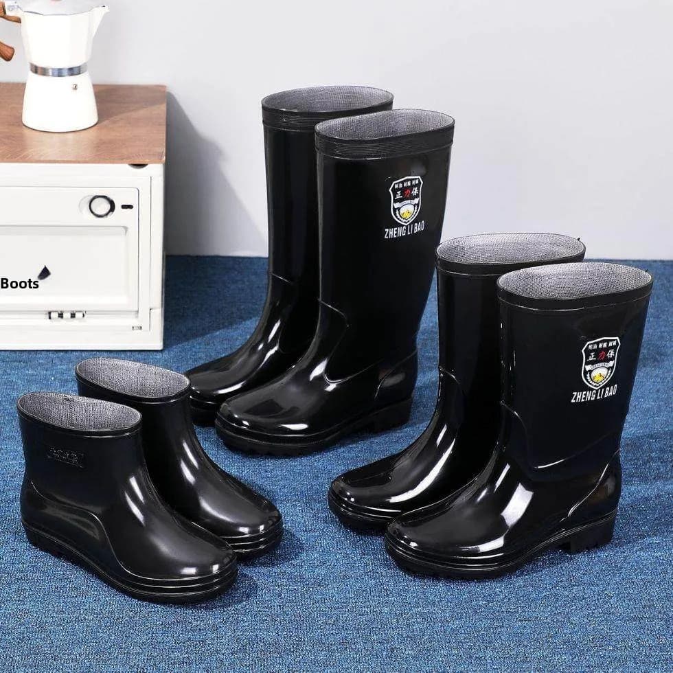 Stivali da pioggia alti da uomo, impermeabili, antiscivolo, con rivestimento in velluto, resistenti ad acidi e alcali, scarpe antinfortunistiche.