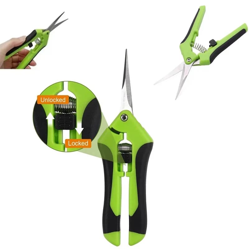 6.5" Stainless Steel Pruning Shears, Non-slip Labor-saving Garden Flower Branch Scissors