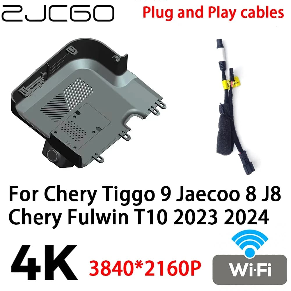 ZJCGO 4K 2160P Auto DVR Dash Cam Plug and Play Video for Chery Tiggo 9 Jaecoo 8 J8 Chery Fulwin T10 2023 2024