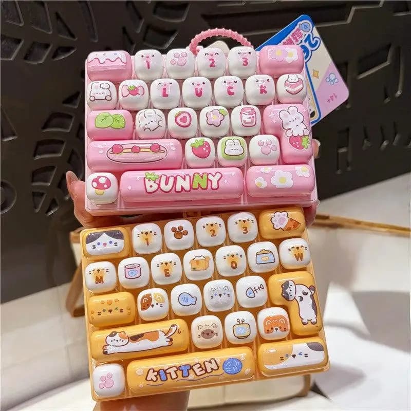 Quiet Click 26 Key Cute Stress Reducing Keyboard Creative Mechanical Fidget Tool for Public Place Use