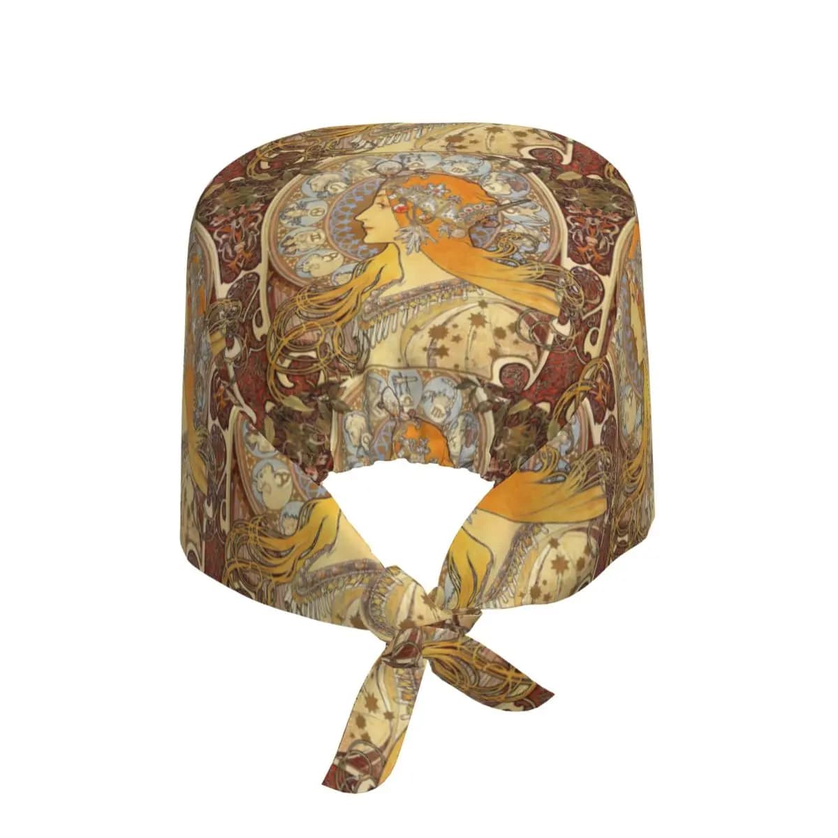 Cappello Chirurgico Unisex Regolabile con Motivo Zodiacale di Alphonse Mucha, Stile Art Nouveau, per Medici e Infermieri