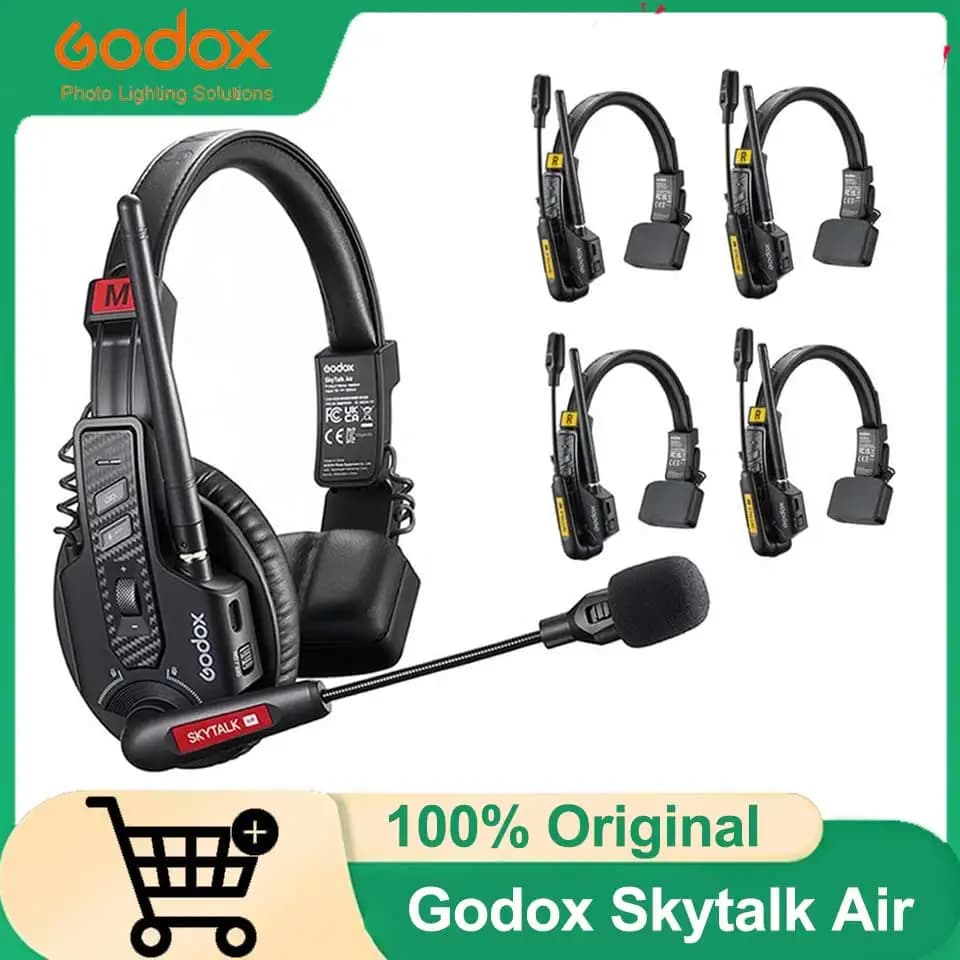 Sistema di Comunicazione Wireless Godox SkyTalk Air 2.4G, Cuffie Intercom Full-Duplex per Crew di Riprese, Produzione Cinematografica e Trasmissioni Live