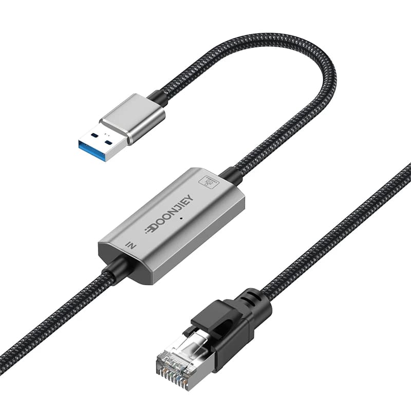 Adattatore USB a Ethernet, Cavo USB a RJ45 Intrecciato in Nylon, Adattatore di Rete LAN Gigabit Compatibile con MacBook Pro e Smartphone
