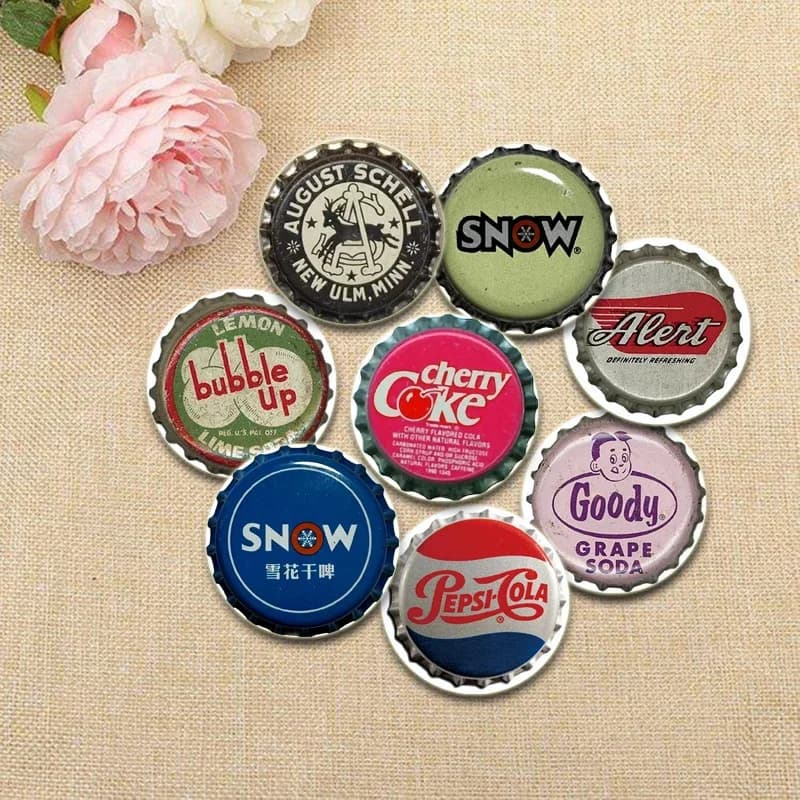 Spille per bottoni con tappo di soda Distintivo per coperchio per bevande Spille con icona creativa rotonda per zaino Accessori per gioielli Regali 32/44/58/75mm