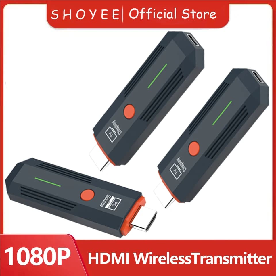 Extender for 1080P wireless HDMI transmitter and video receiver, dongle TV Stick adapter for PC, camera, laptop, projector, monitor