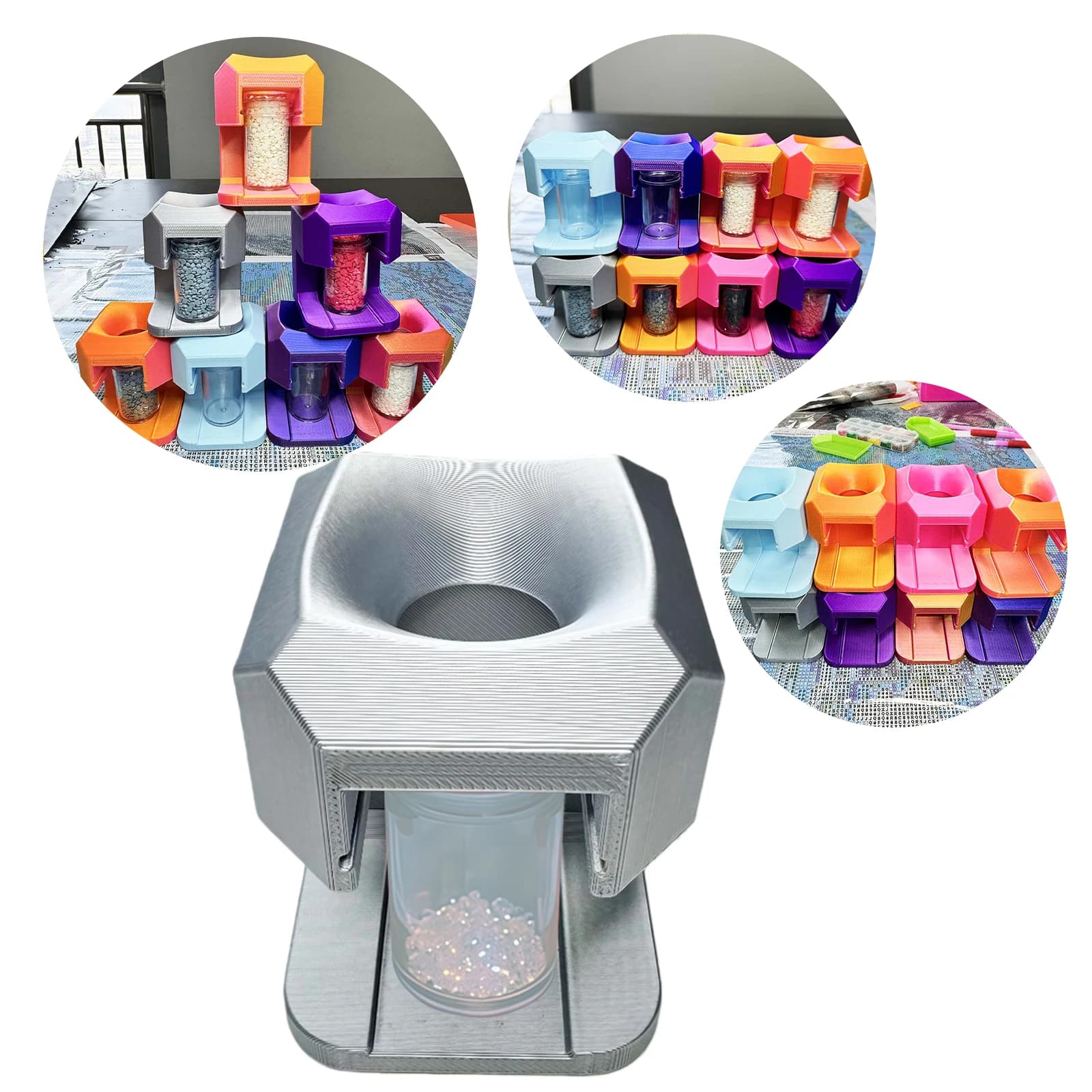 Portable Diamond Art Funnel Fit Round Containers Diamond Painting Small Funnel 2.56x1.97in for DIY Craft Tool Accessories