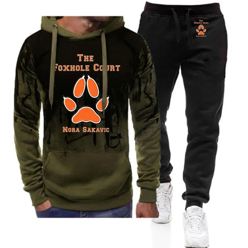 The Foxhole Court Palmetto State Foxes Logo Print Gradient Color Suits 2026 Spring And Autumn Men's Hoodies Pants Sport Sets