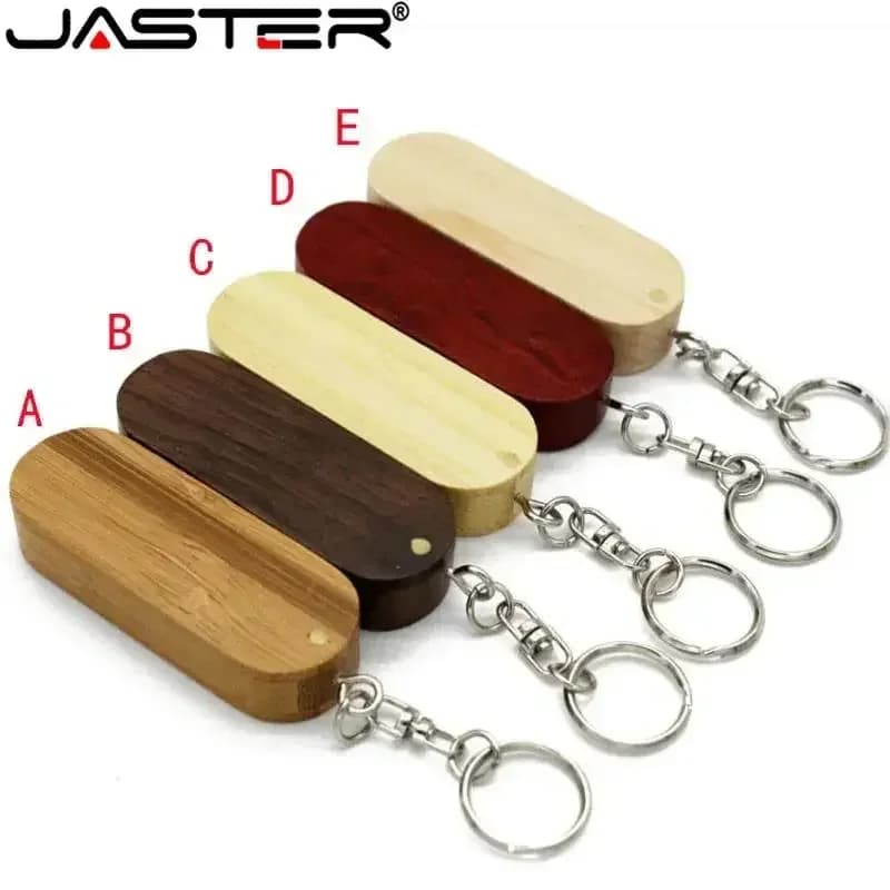 JASTER di legno girevole USB flash drive pendrive 4 GB 8 GB 16 GB 32 GB di memoria su disco bastone di U con portachiavi in meta