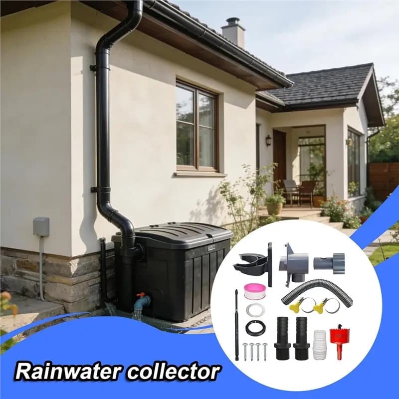 Downpipe Diverter System For Rainwater Collector, Roof Downspout Hose For 70-110Mm Gutters For Home Garden Lawn Patio