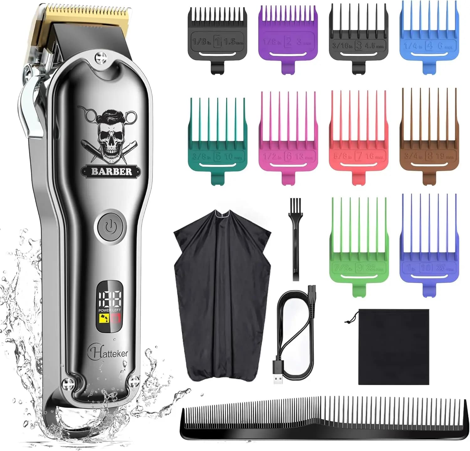 Professional Wireless Haircuts for Men, Adjustbarba Waterproof IPX7, Barbiere Kit