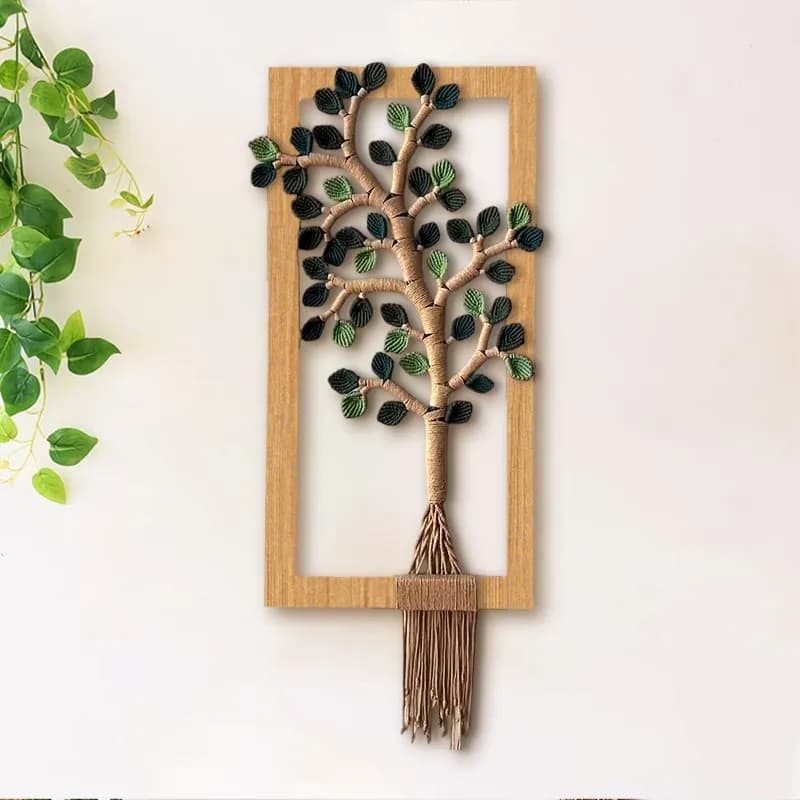 Boho Tree of Life Wall Hanging, Macrame Dreamcatcher Tapestry, Woven Fringe Home Art, Handmade Room Decor for Living Room