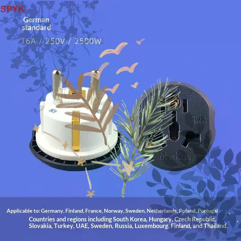 16A Universal EU Travel Adapter Euro Converter: UK US AU To EU AC Power Socket Plug Charger 250V