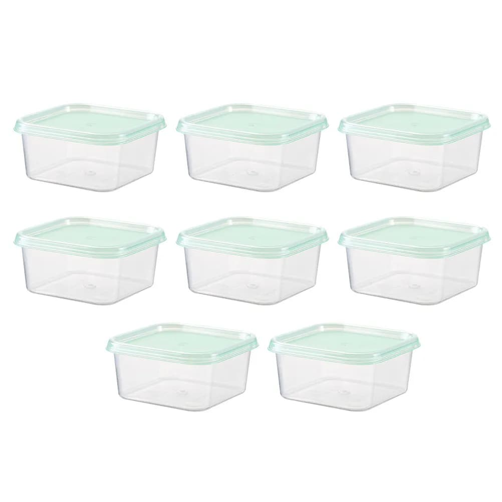 Set di 8 Contenitori Riutilizzabili per Alimenti per Bambini, Scatole Trasparenti con Coperchio per Snack, Frutta, Salse, Spezie e Preparazione Pasti