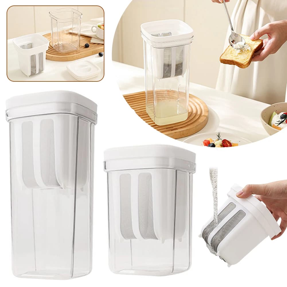 2 in 1 filtro per yogurt greco, alternative riutilizzabili per sacchetti di latte di noci a maglia fine, kit separatore di siero di latte fatto in casa, accessori da cucina
