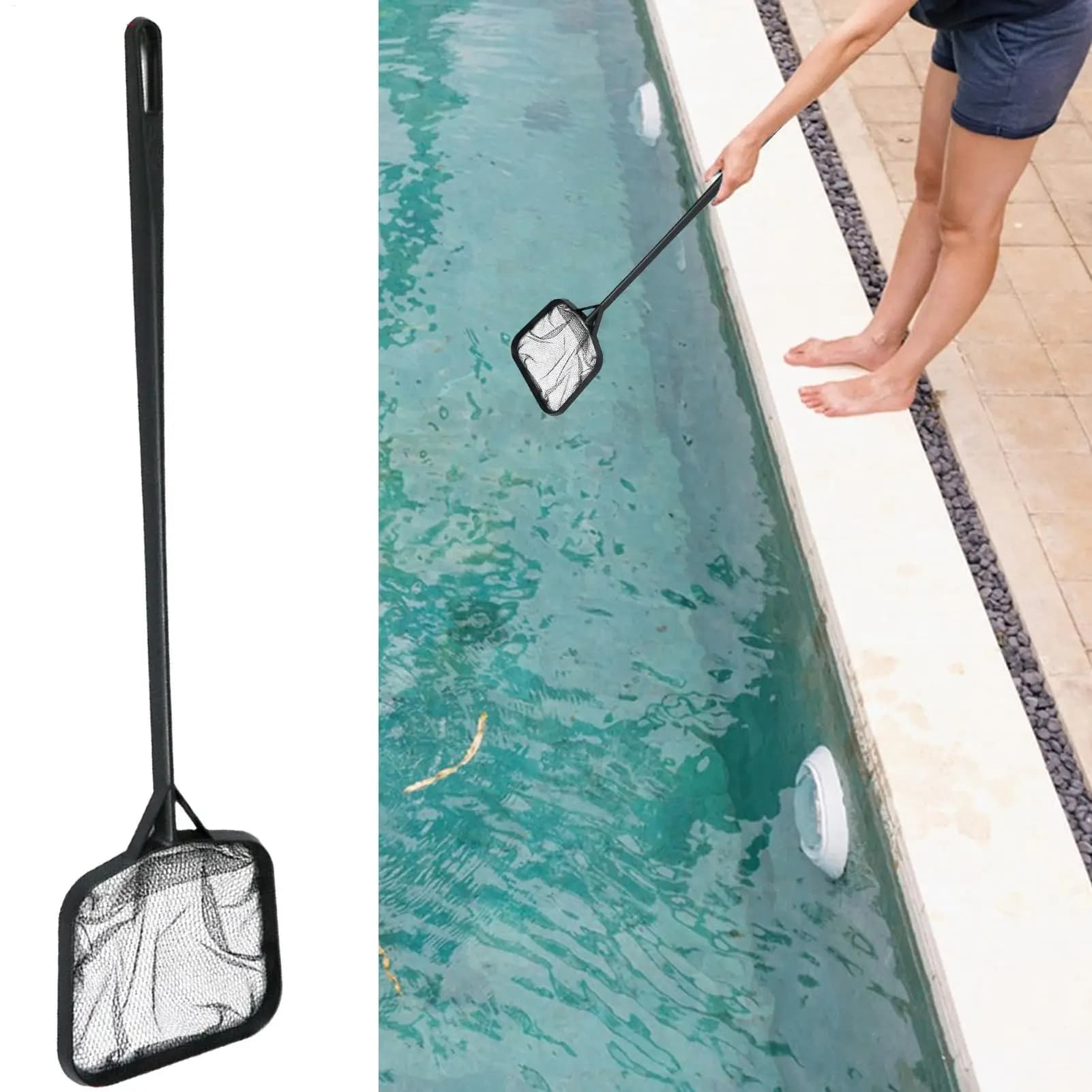 Reti per piscina per la pulizia del acquario Rete di salvataggio Strumento per la pulizia dell'acquario Accessori portatili per la rimozione dei detriti per vasche d'acquario