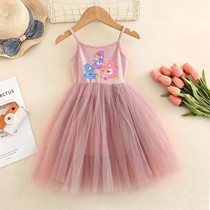 Nuovo Vestito da Principessa Orsetti Carini per Bambine, Gonna in Filato Kawaii, Abiti Estivi alla Moda per Bambini, Vestito a Maniche Corte, Regalo