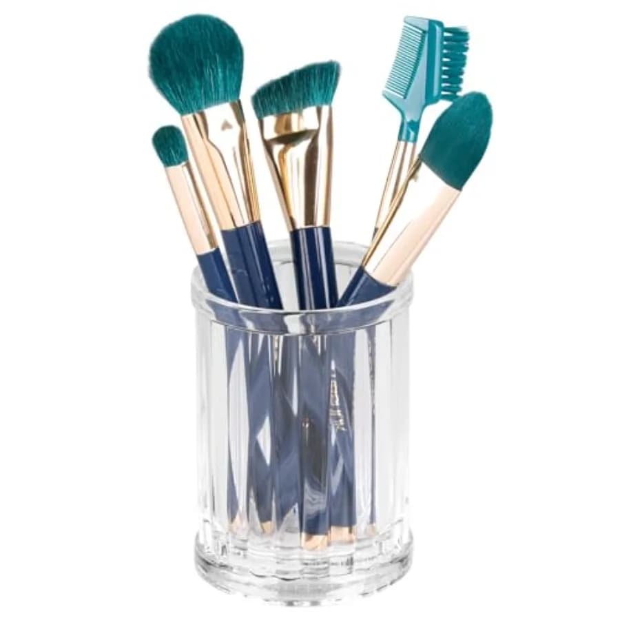 Alston Plastic Tumbler Cup, Holder for Makeup Brushes, Toothbrushes, Glasses, Brushes on Bathroom, Vanity Countertops, College
